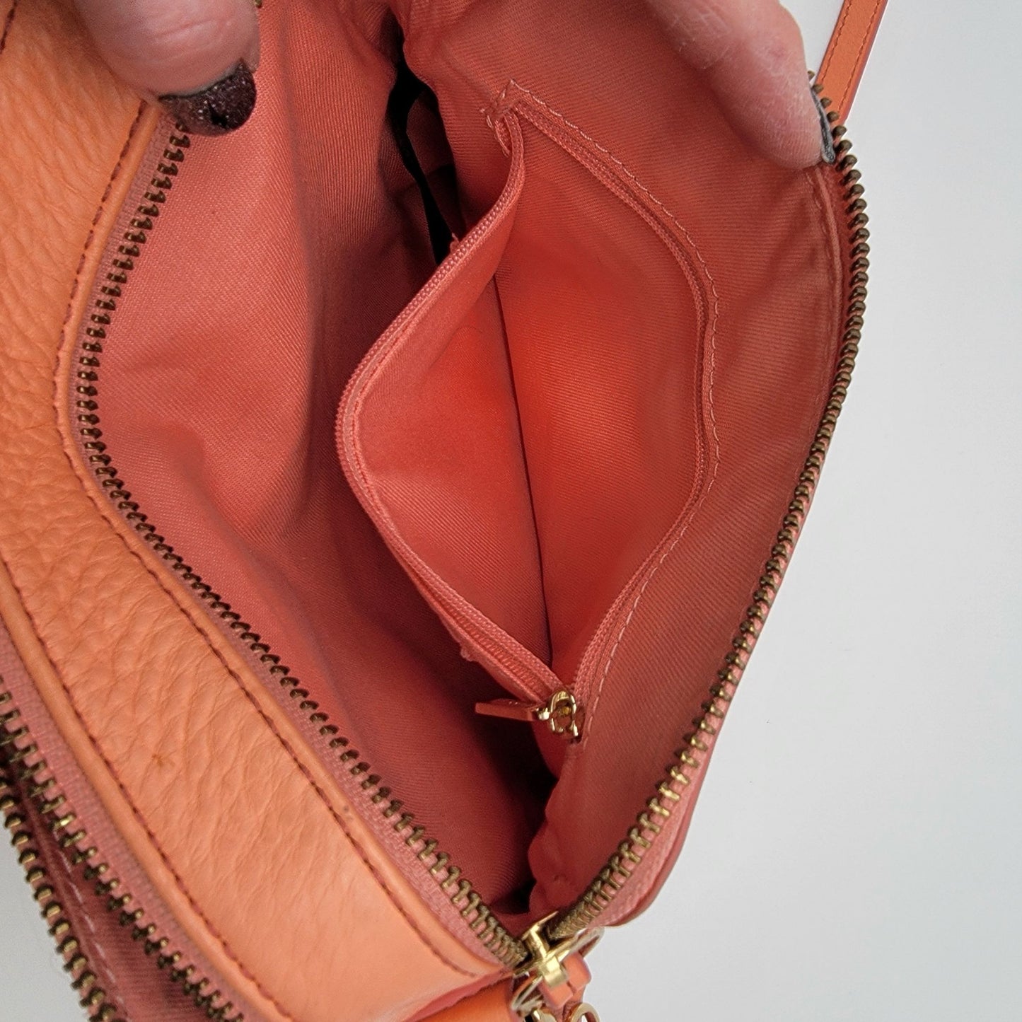 Fossil Sydney Crossbody Bag Papaya Genuine Leather Purse