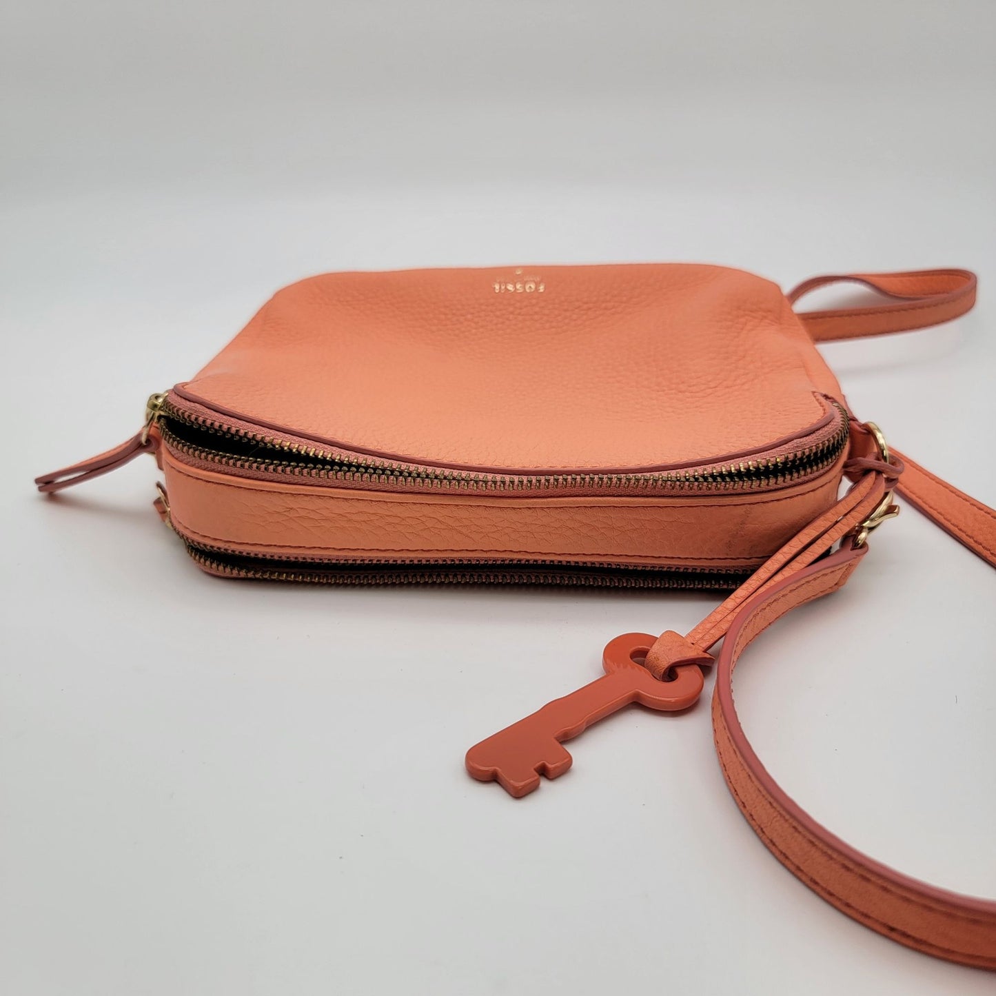 Fossil Sydney Crossbody Bag Papaya Genuine Leather Purse