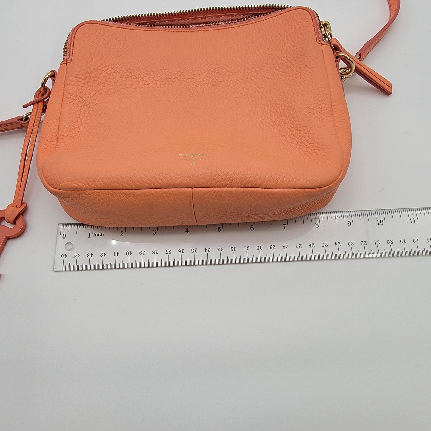 Fossil Sydney Crossbody Bag Papaya Genuine Leather Purse