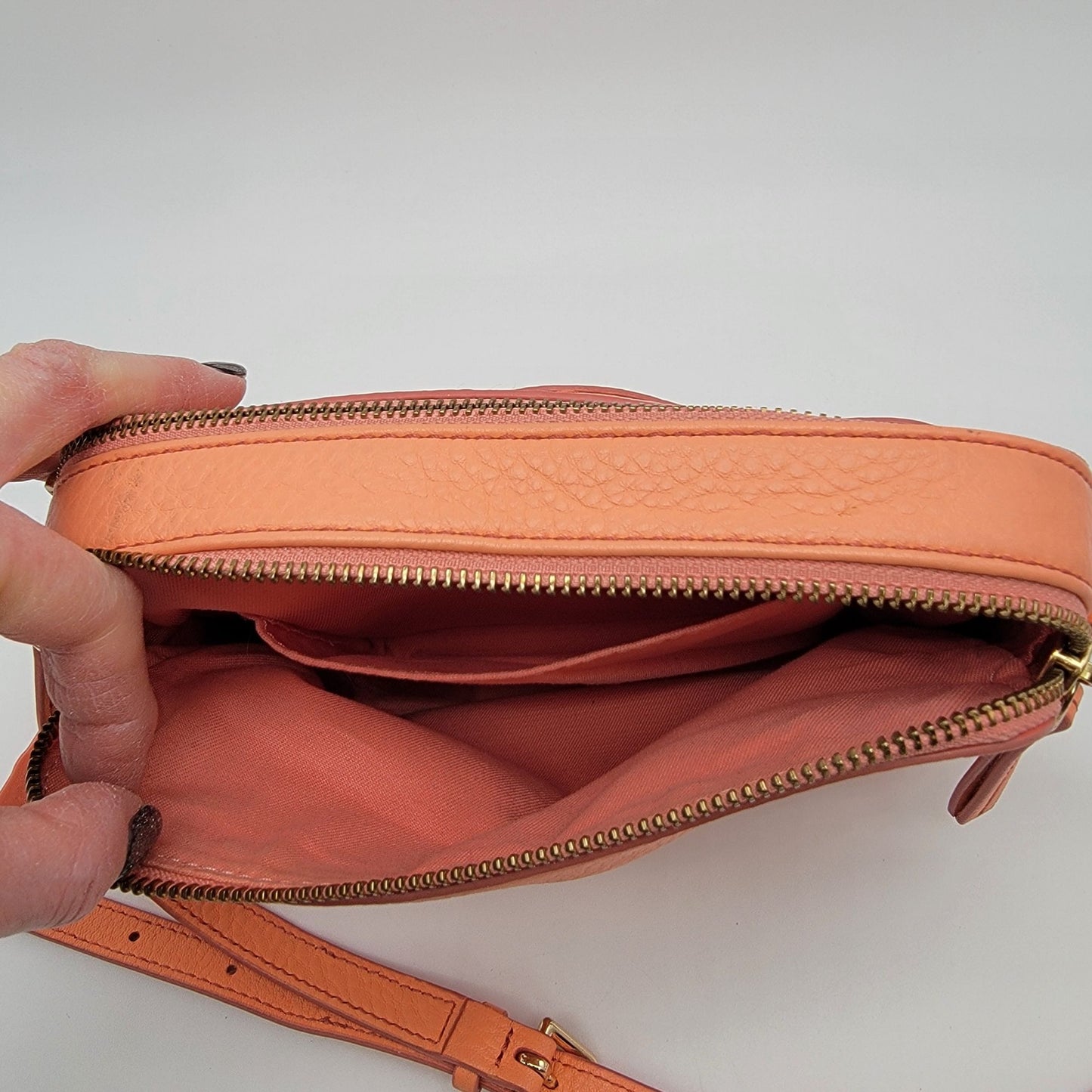Fossil Sydney Crossbody Bag Papaya Genuine Leather Purse