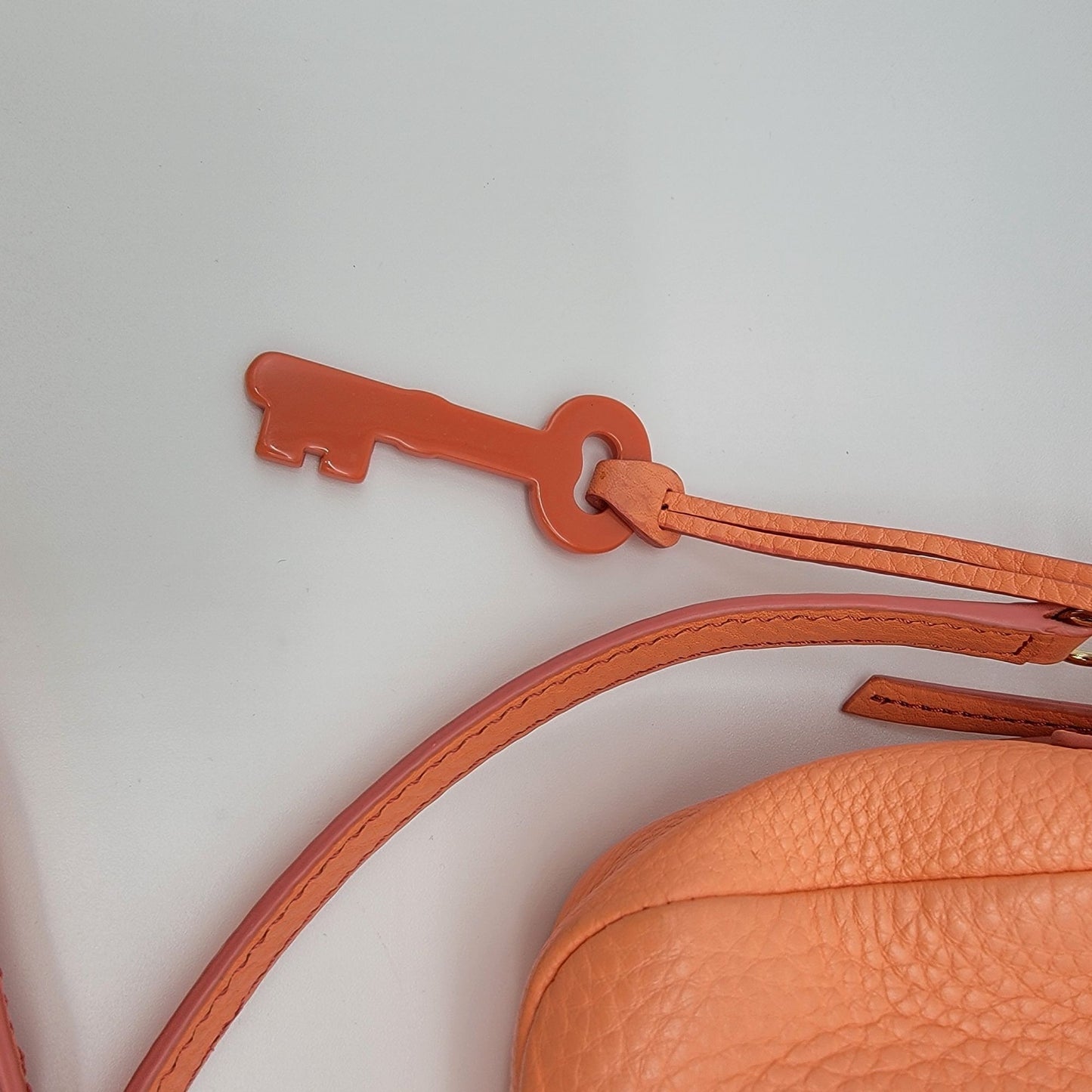 Fossil Sydney Crossbody Bag Papaya Genuine Leather Purse