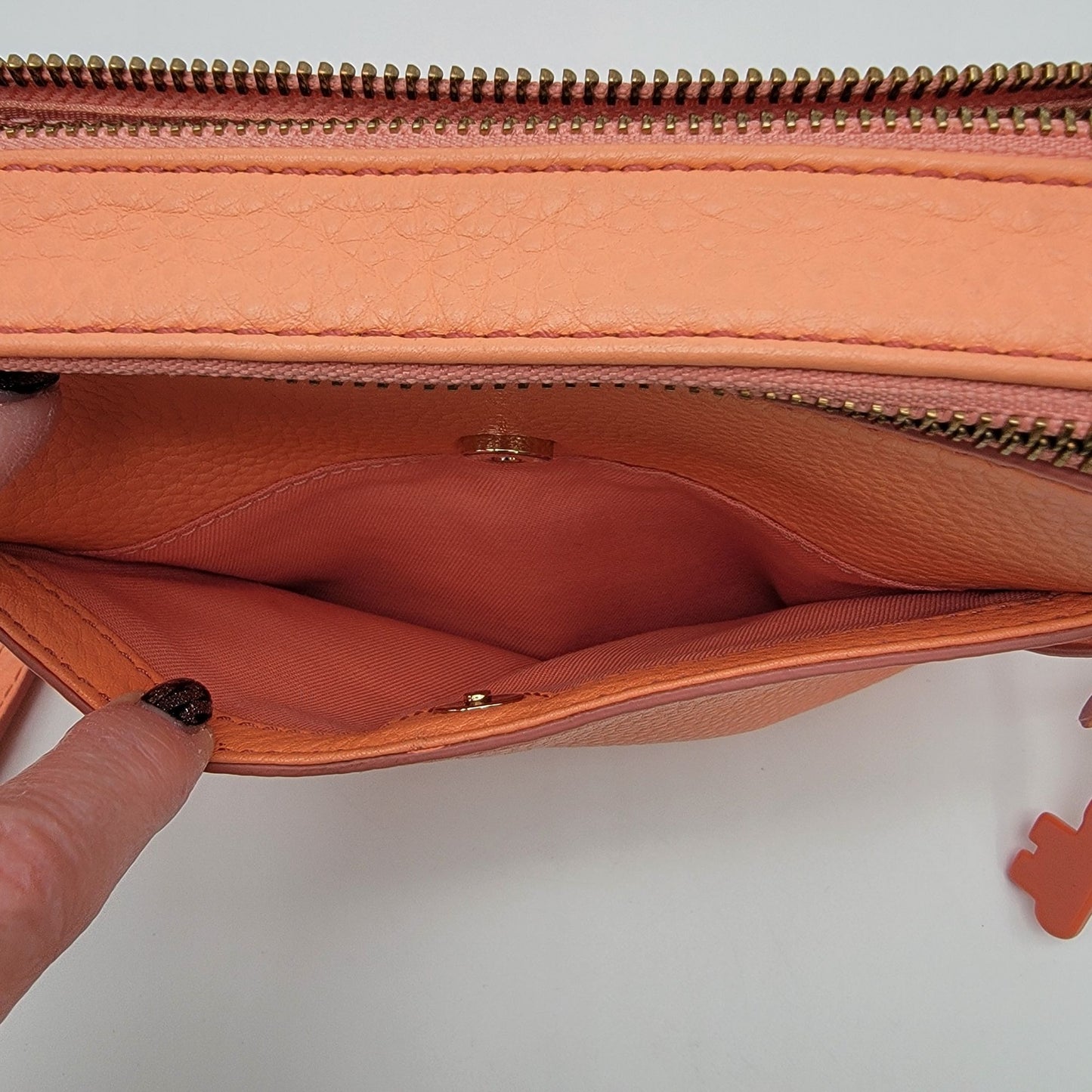 Fossil Sydney Crossbody Bag Papaya Genuine Leather Purse