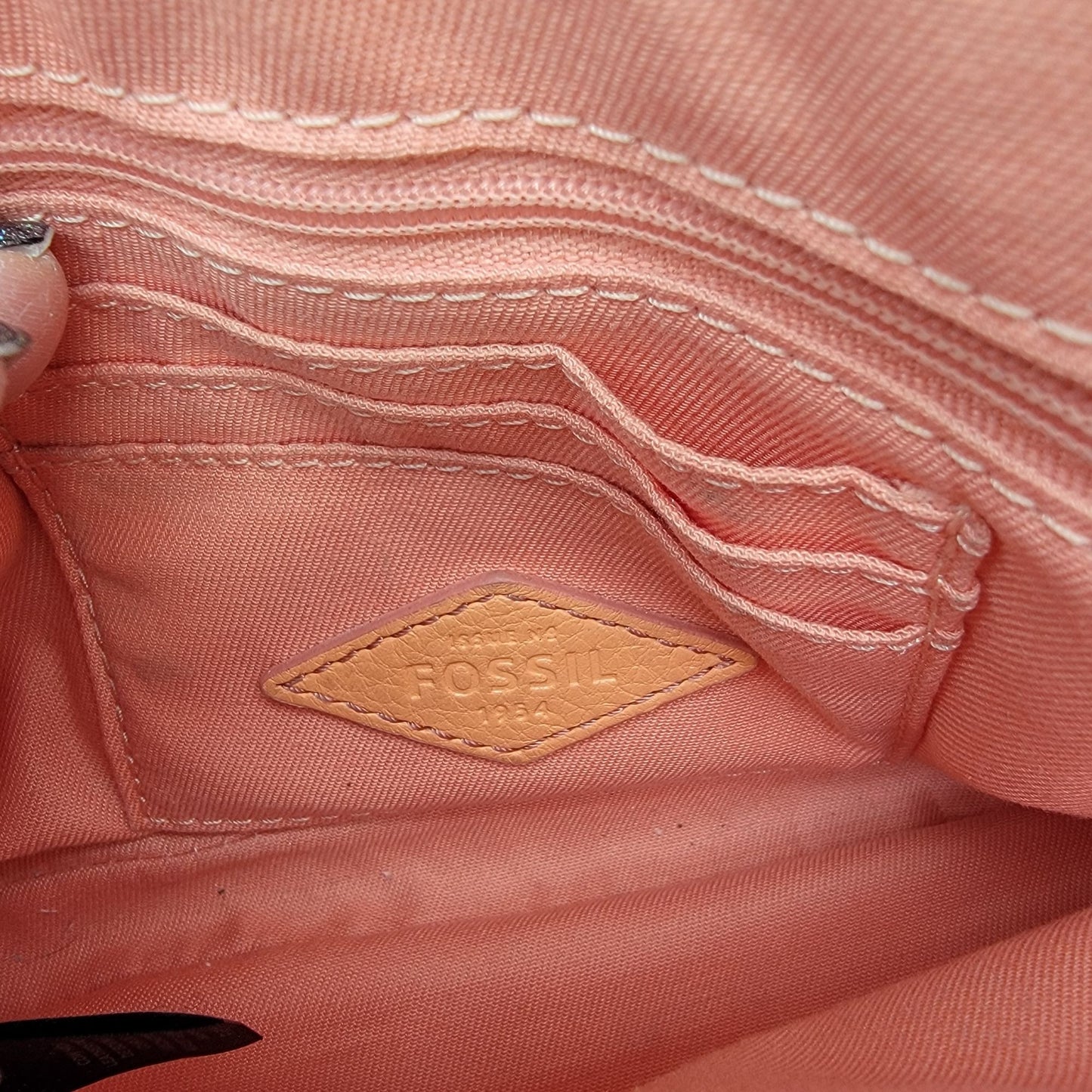 Fossil Sydney Crossbody Bag Papaya Genuine Leather Purse