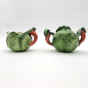 Vintage Cabbage & Carrot Creamer And Sugar Bowl Set