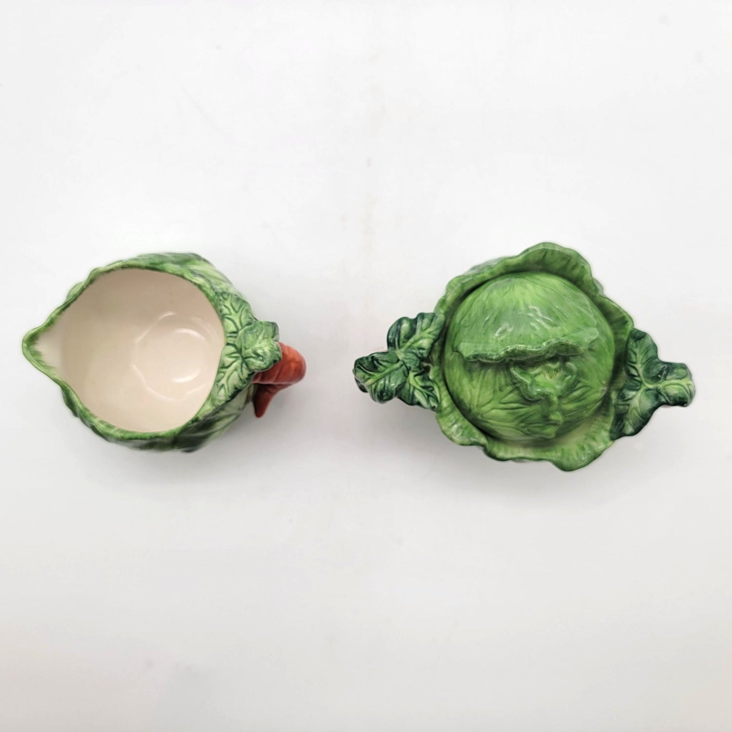 Vintage Cabbage & Carrot Creamer And Sugar Bowl Set