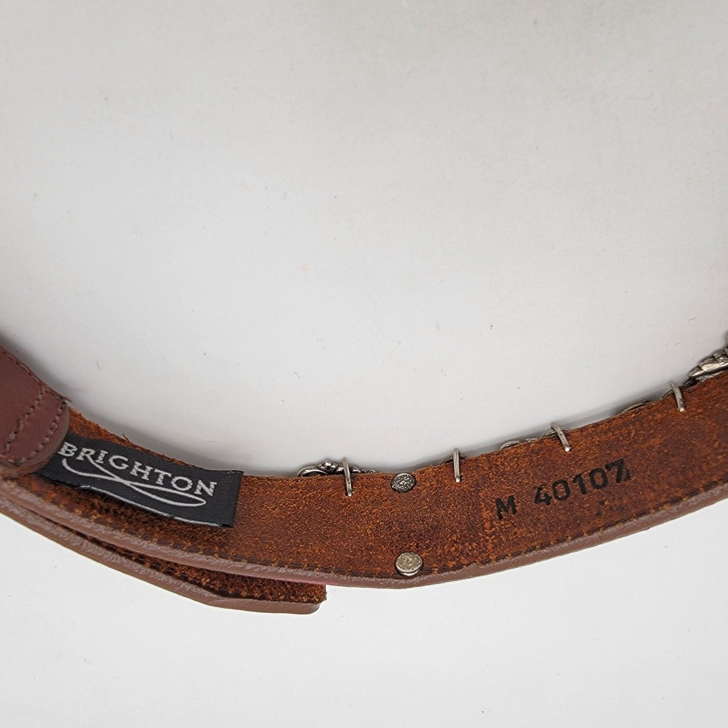 Vintage 1993 Brighton Brown Leather Charm Belt
