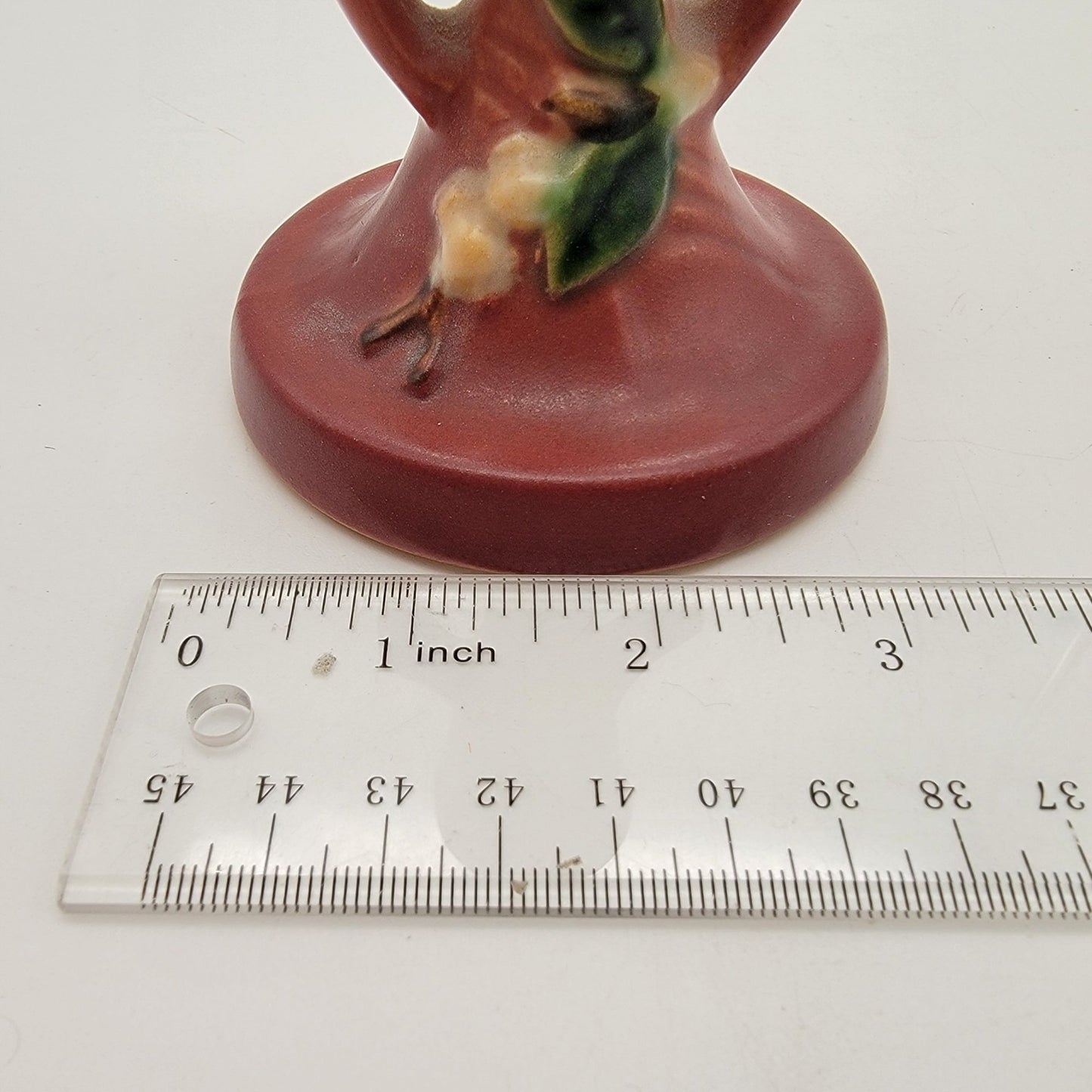 Roseville Pottery Snowberry Dusty Rose Candle Holders