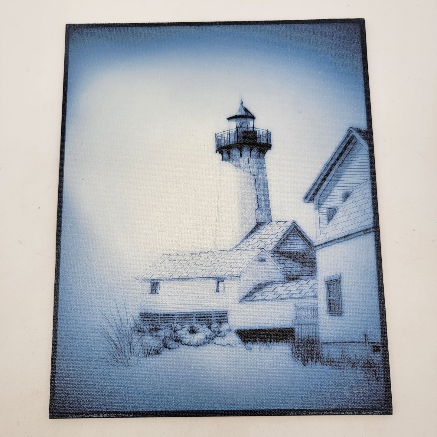 "Lighthouse" Artists Proof 8x10 Giclee Print On Canvas By John A. Wood With COA 2004