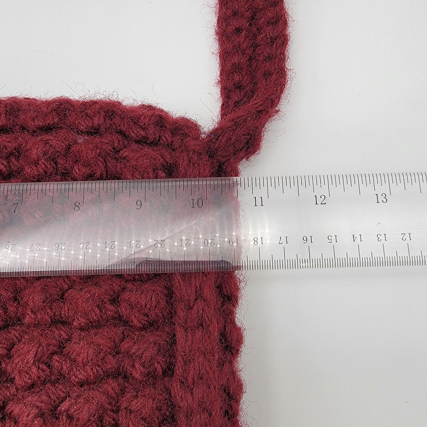 Hand Crocheted Chunky Burgundy Bobble Stitch Purse