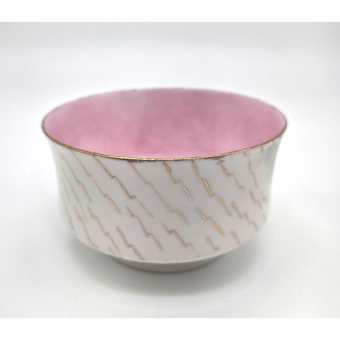 Antique Porcelain Chawan Japanese Tea Bowl Pink