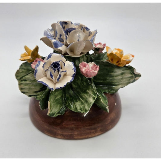 Vintage Capodimonte Italian Porcelain Floral Arrangement Centerpiece AS FOUND