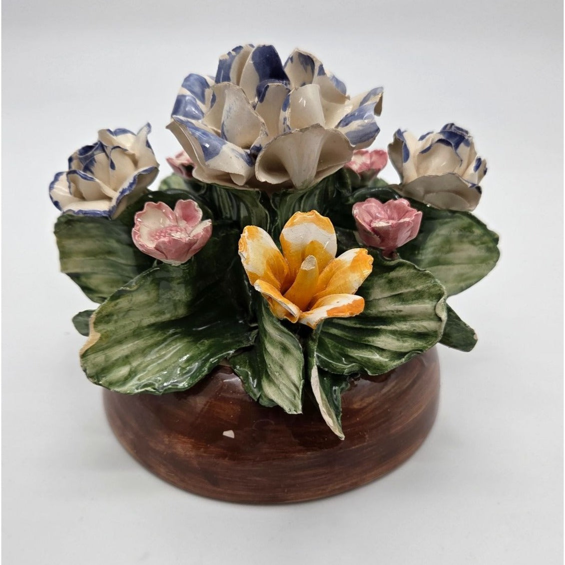 Vintage Capodimonte Italian Porcelain Floral Arrangement Centerpiece AS FOUND