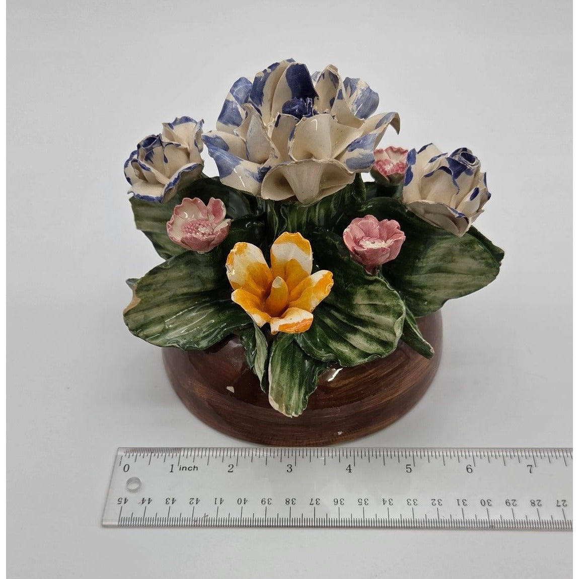 Vintage Capodimonte Italian Porcelain Floral Arrangement Centerpiece AS FOUND
