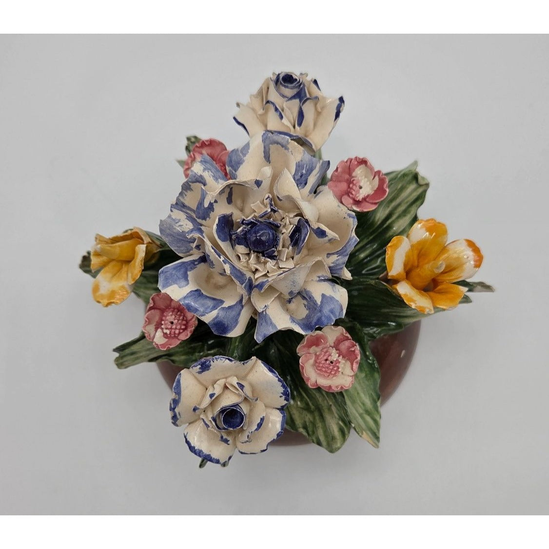 Vintage Capodimonte Italian Porcelain Floral Arrangement Centerpiece AS FOUND