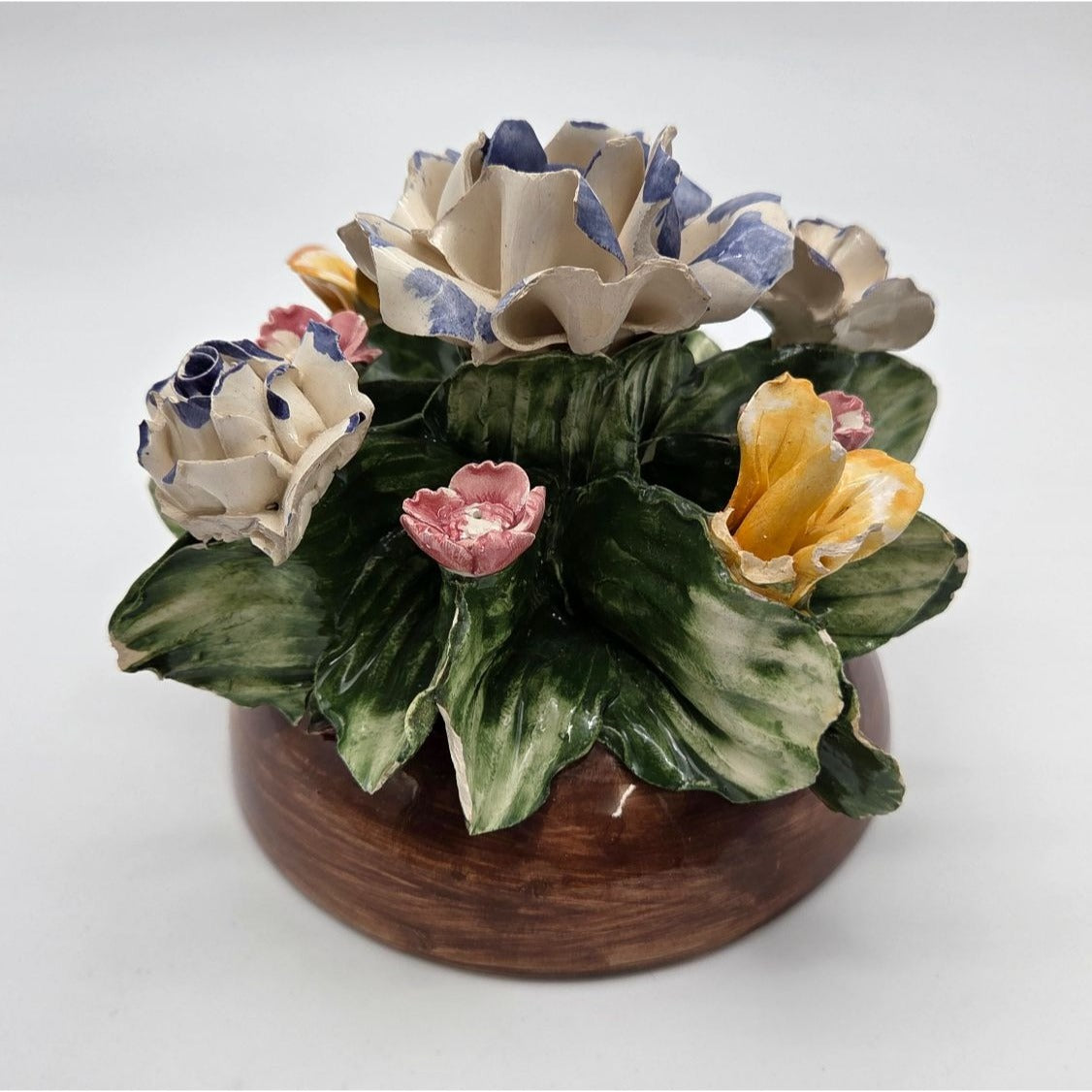 Vintage Capodimonte Italian Porcelain Floral Arrangement Centerpiece AS FOUND