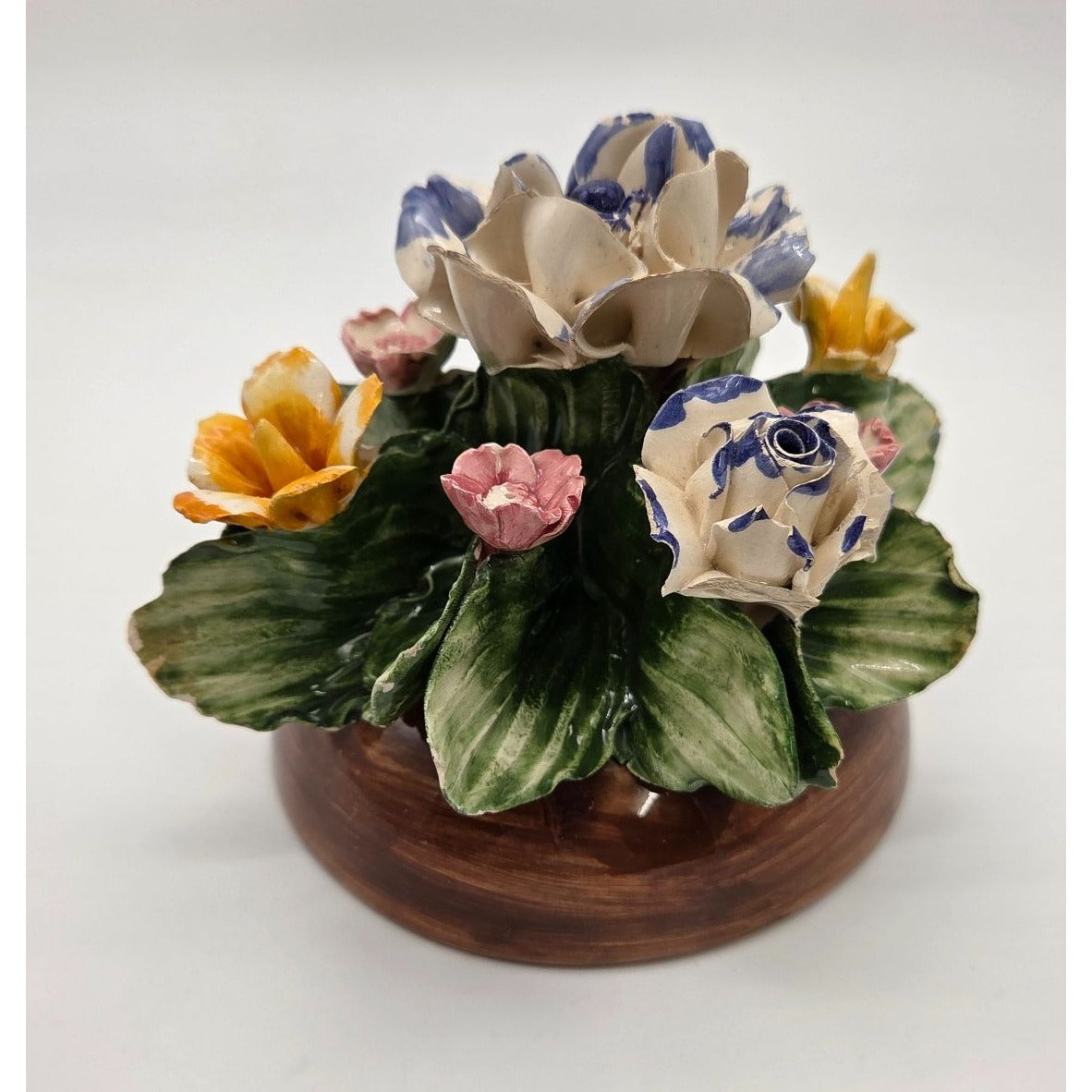 Vintage Capodimonte Italian Porcelain Floral Arrangement Centerpiece AS FOUND
