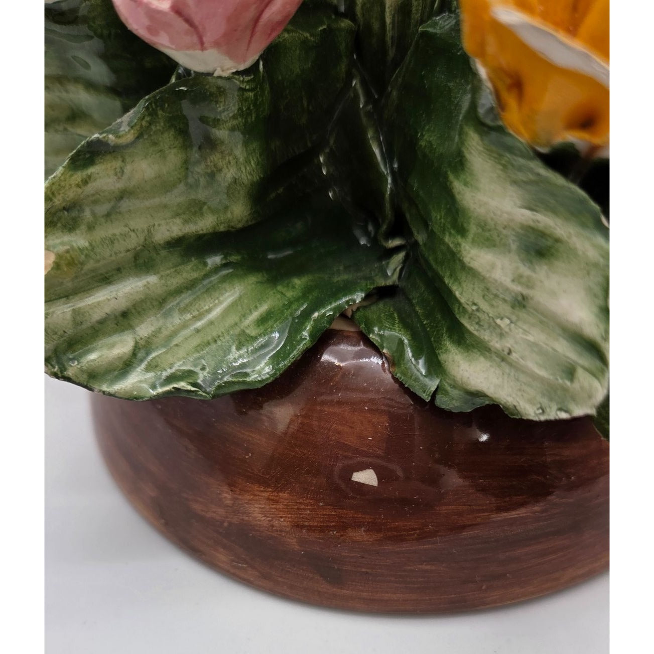 Vintage Capodimonte Italian Porcelain Floral Arrangement Centerpiece AS FOUND