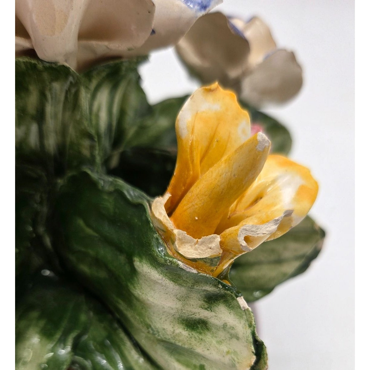 Vintage Capodimonte Italian Porcelain Floral Arrangement Centerpiece AS FOUND