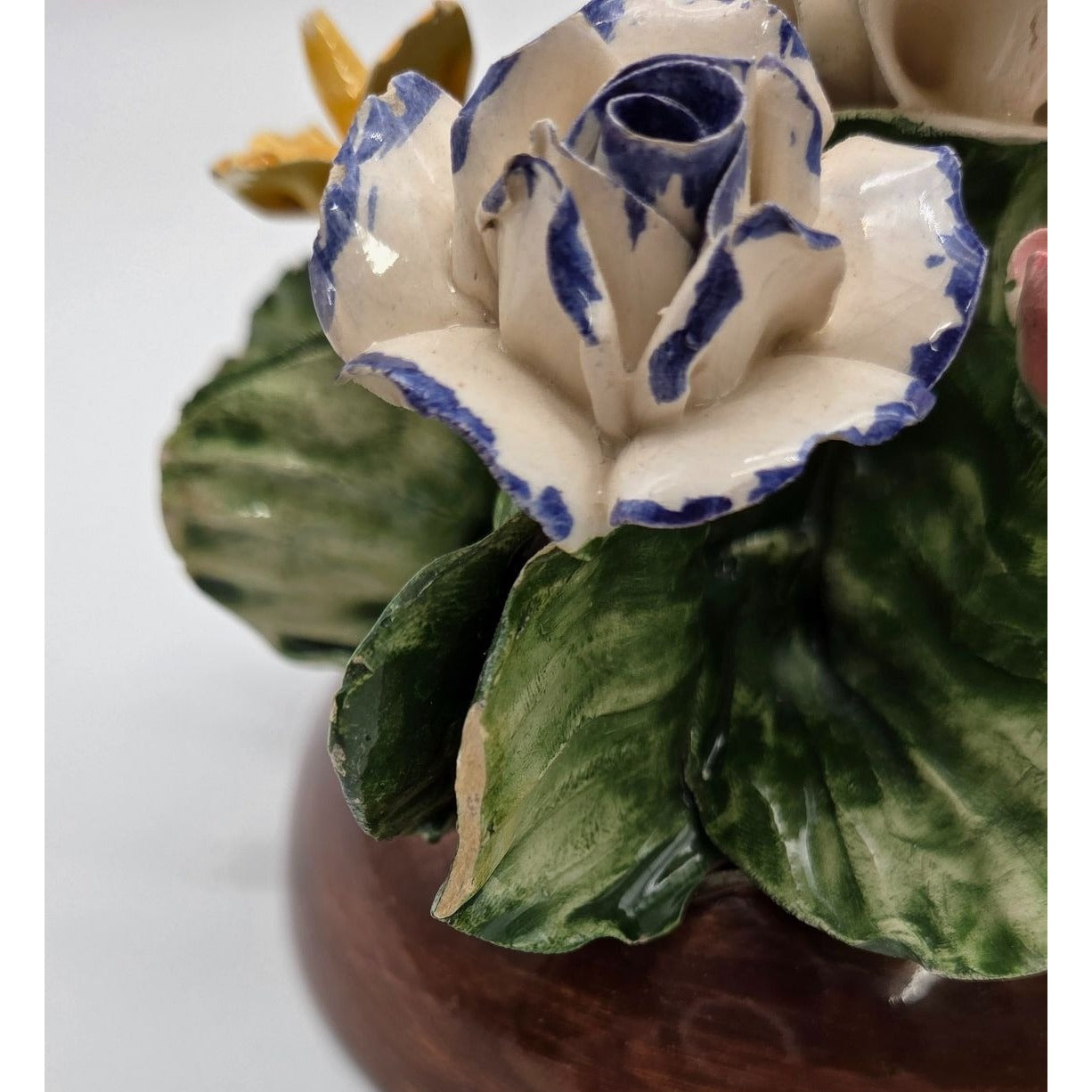 Vintage Capodimonte Italian Porcelain Floral Arrangement Centerpiece AS FOUND
