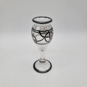 Vintage Silver City Overlay Glass Bud Vase With Swirl Design