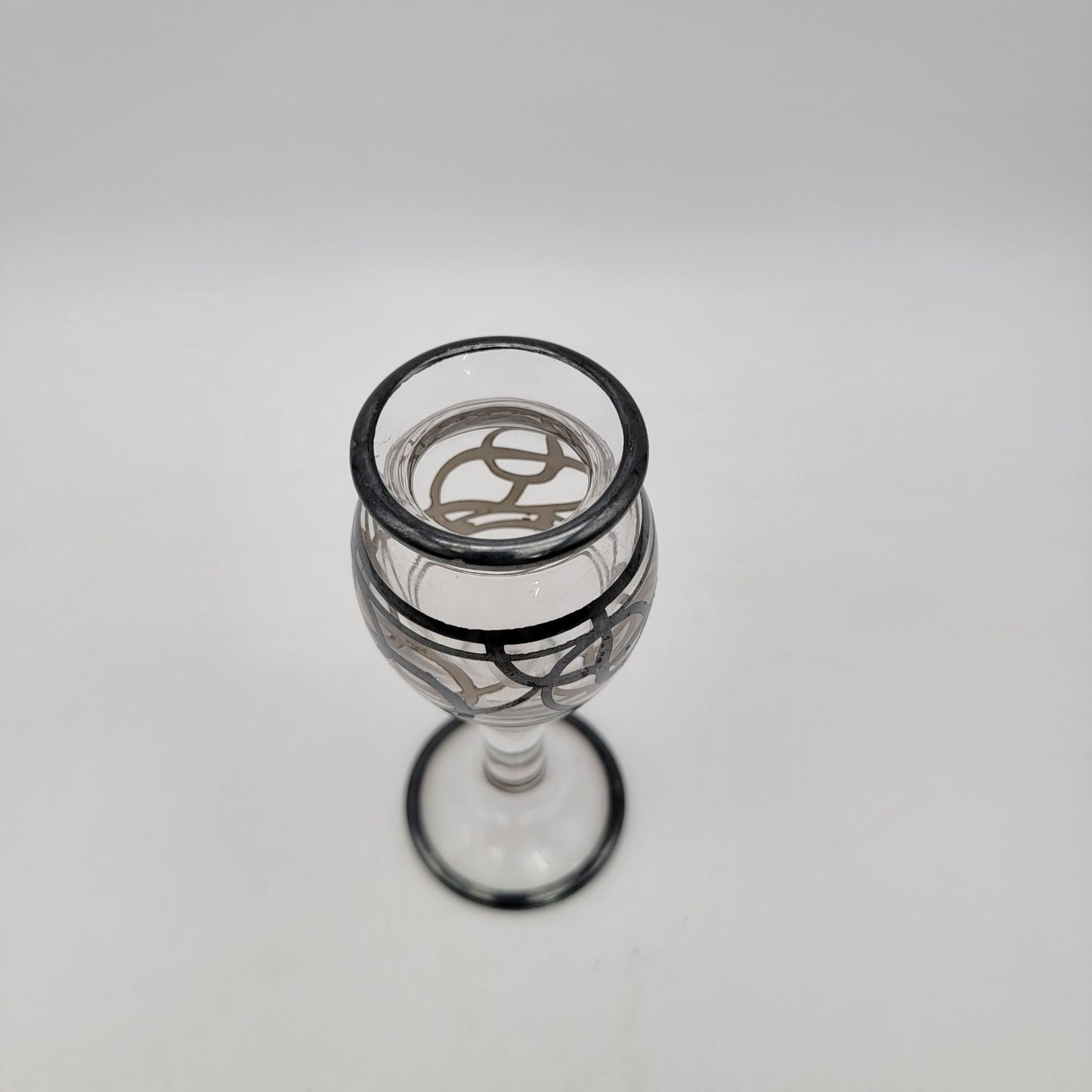 Vintage Silver City Overlay Glass Bud Vase With Swirl Design