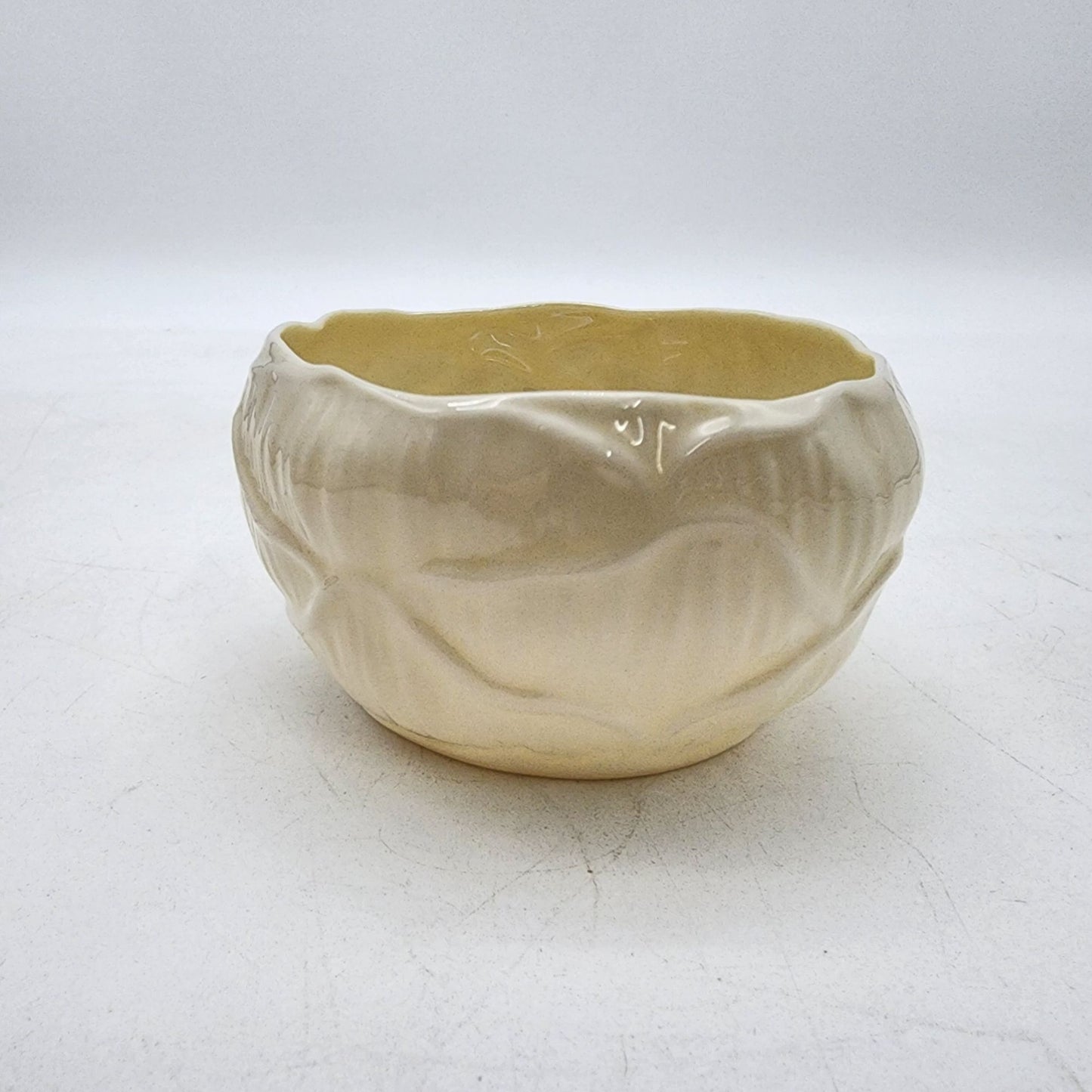 Vintage Belleek Irish Porcelain Sugar Bowl Lily
