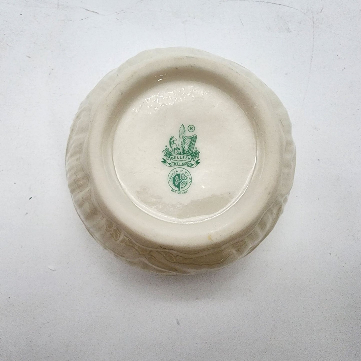 Vintage Belleek Irish Porcelain Sugar Bowl Lily