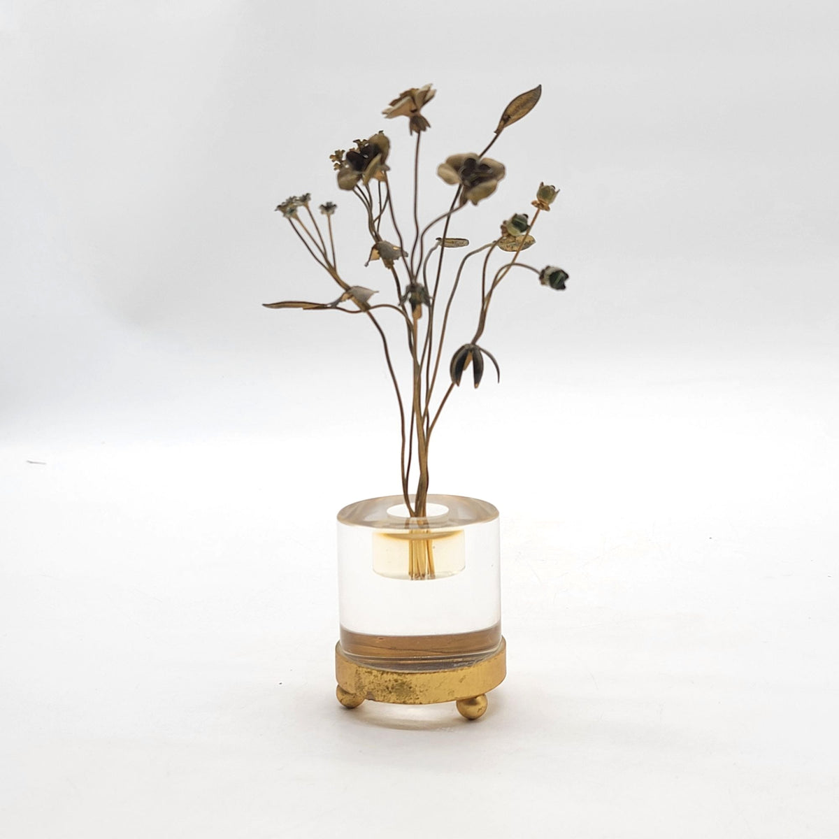 Mid-Century Jane Hutcheson Brass Lucite Floral Sculpture