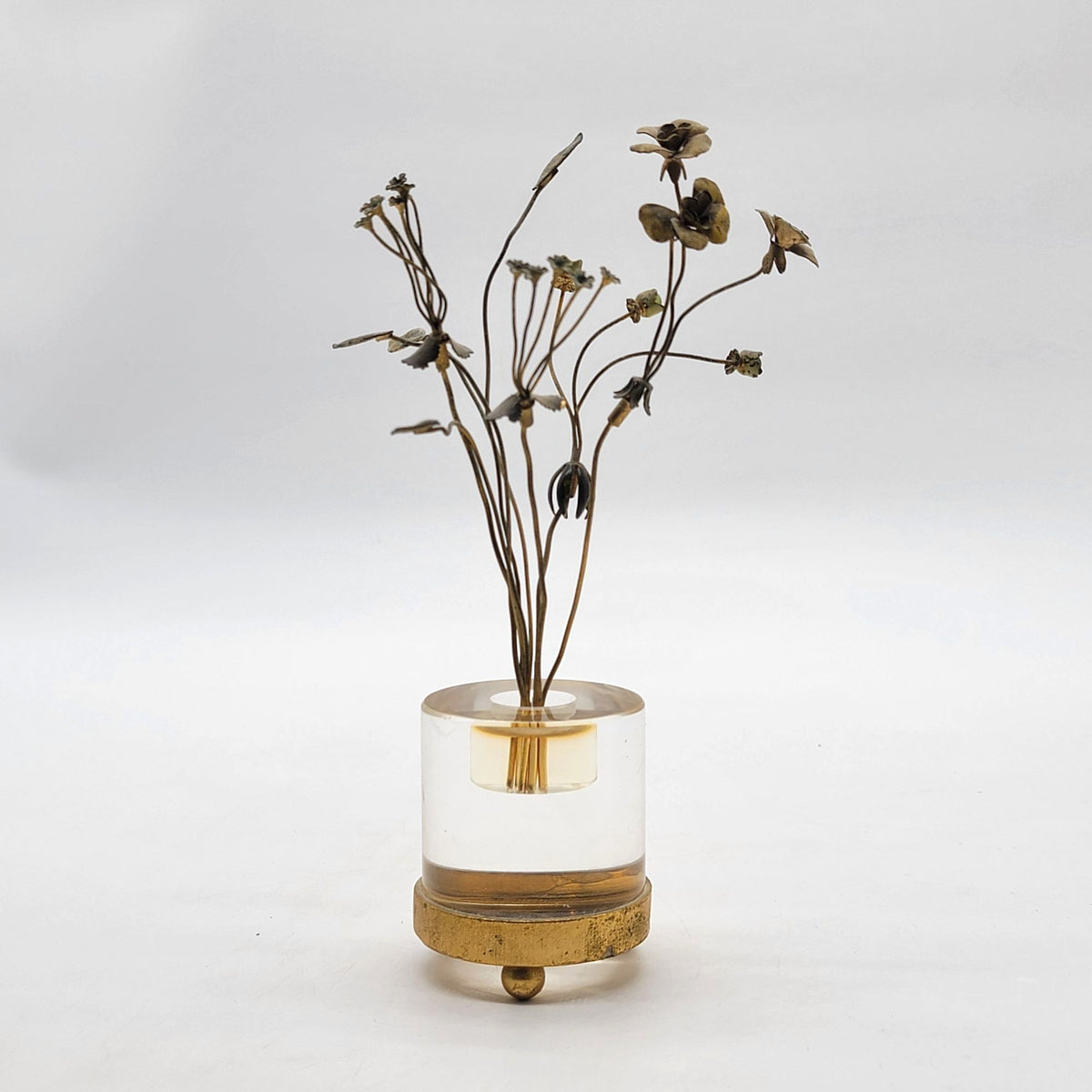 Mid-Century Jane Hutcheson Brass Lucite Floral Sculpture