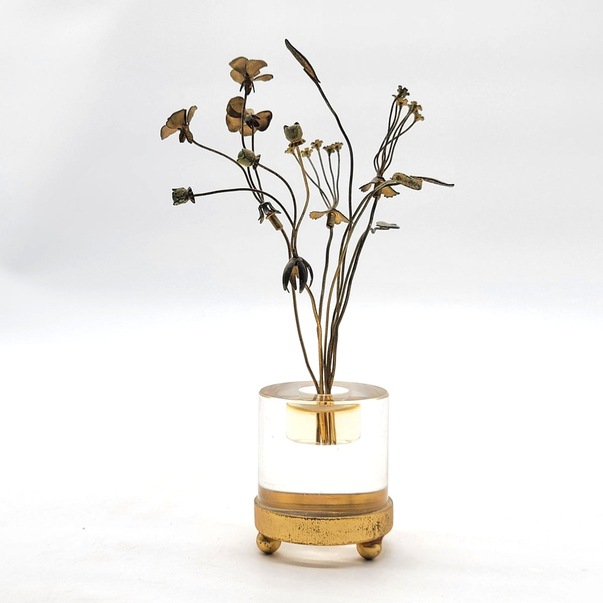 Mid-Century Jane Hutcheson Brass Lucite Floral Sculpture