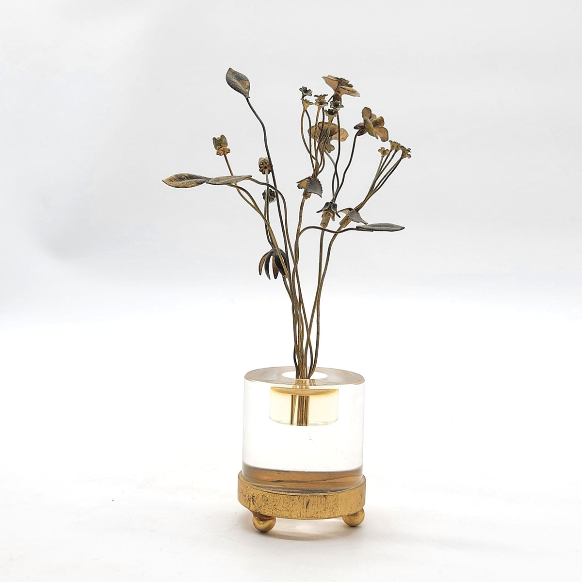 Mid-Century Jane Hutcheson Brass Lucite Floral Sculpture