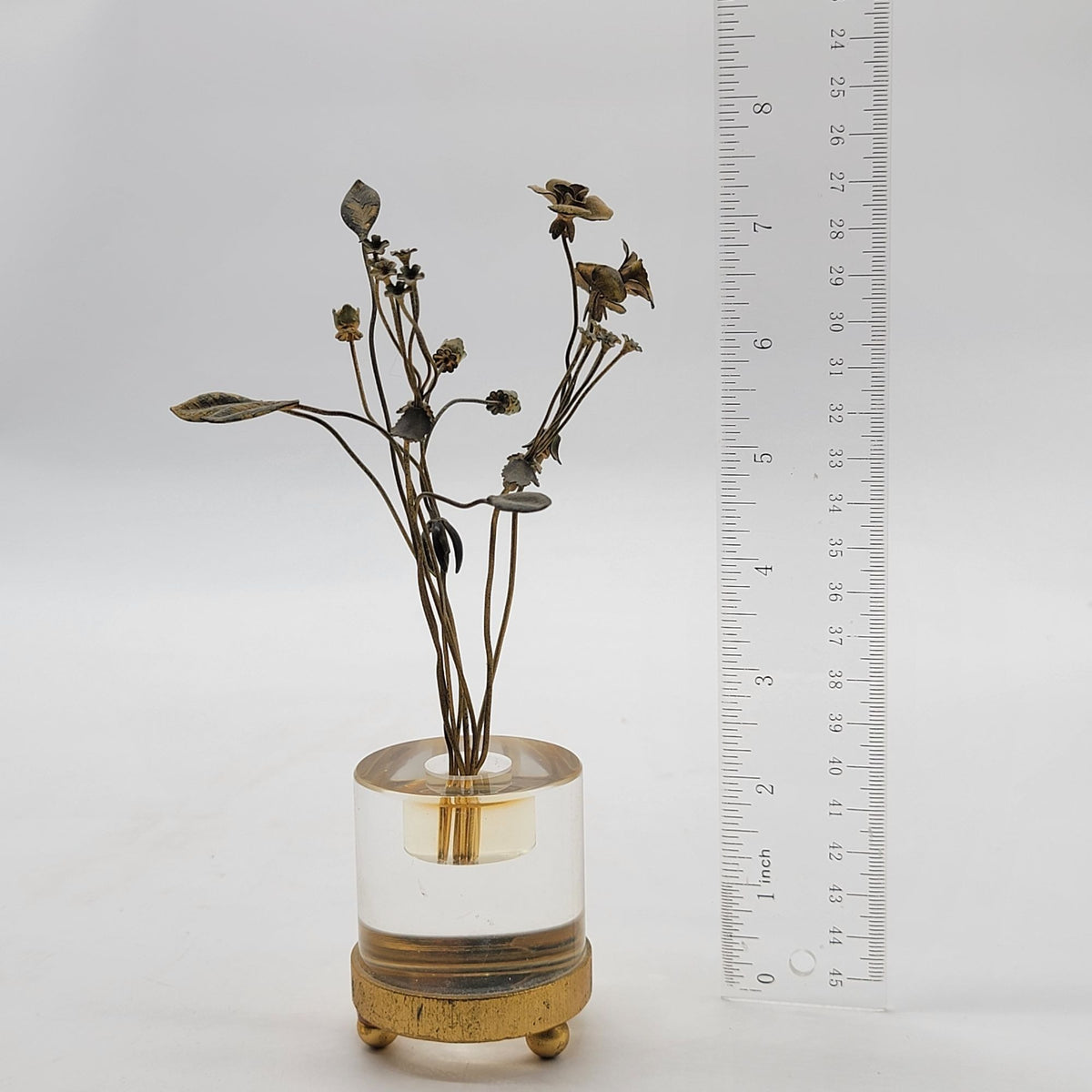 Mid-Century Jane Hutcheson Brass Lucite Floral Sculpture