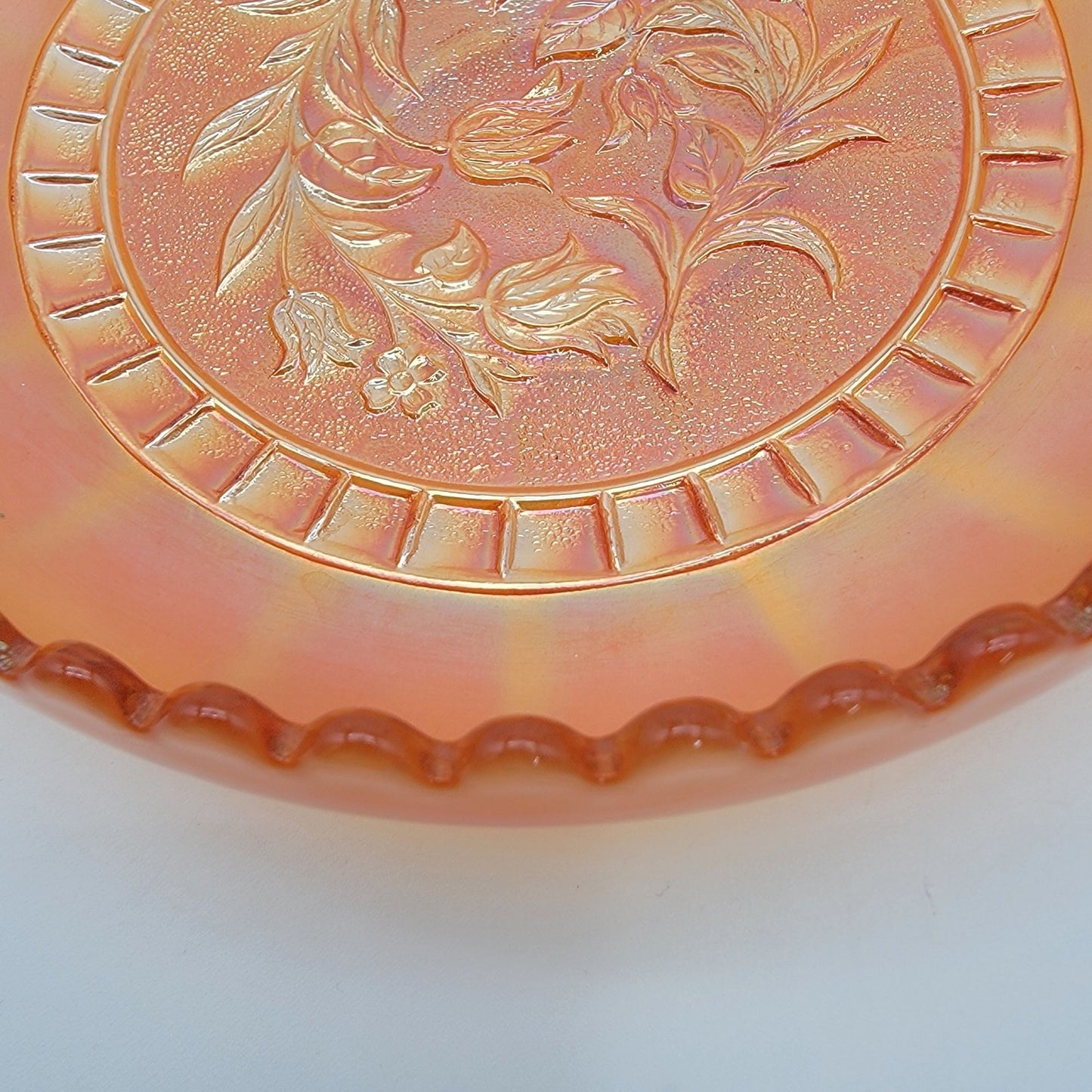 Antique Dugan Carnival Glass Windflower Wildflower Marigold Bowl