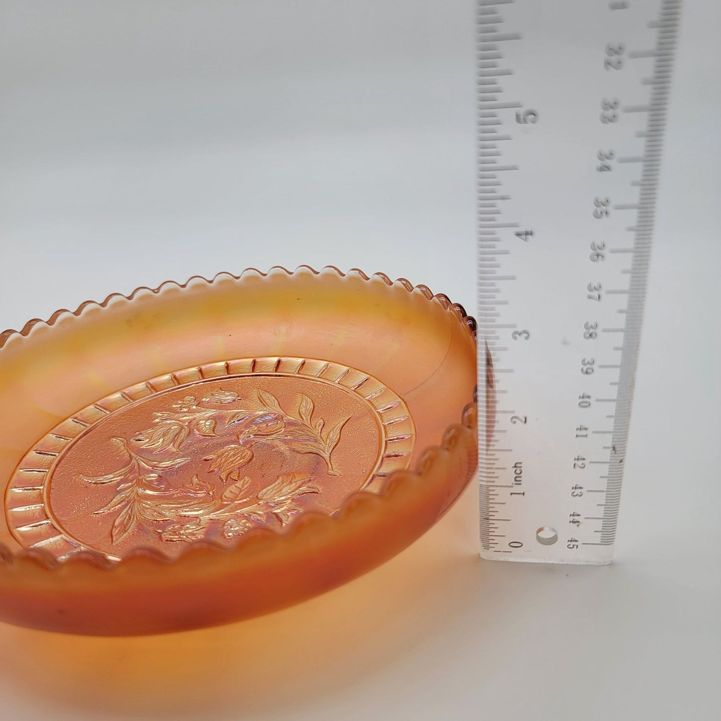 Antique Dugan Carnival Glass Windflower Wildflower Marigold Bowl