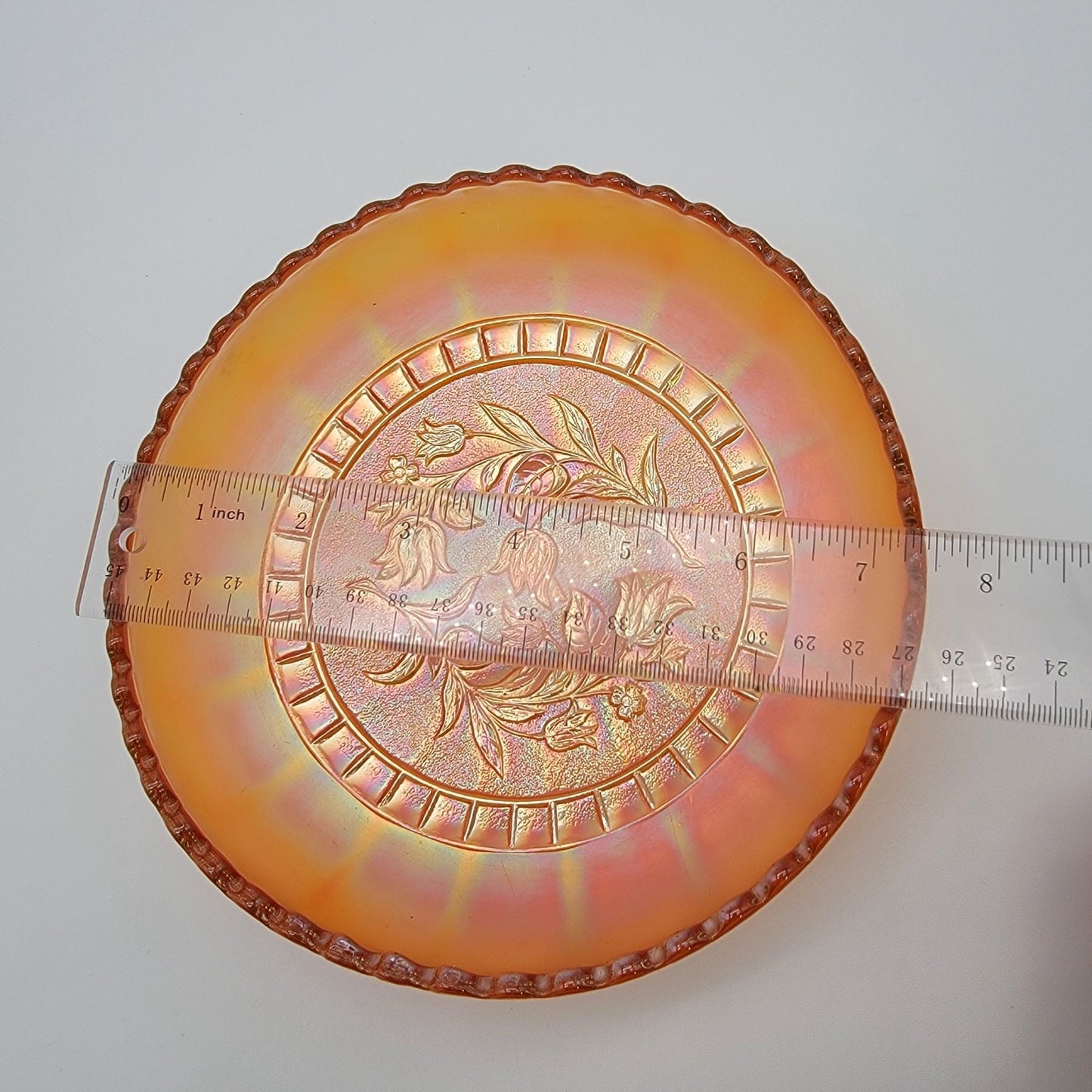 Antique Dugan Carnival Glass Windflower Wildflower Marigold Bowl