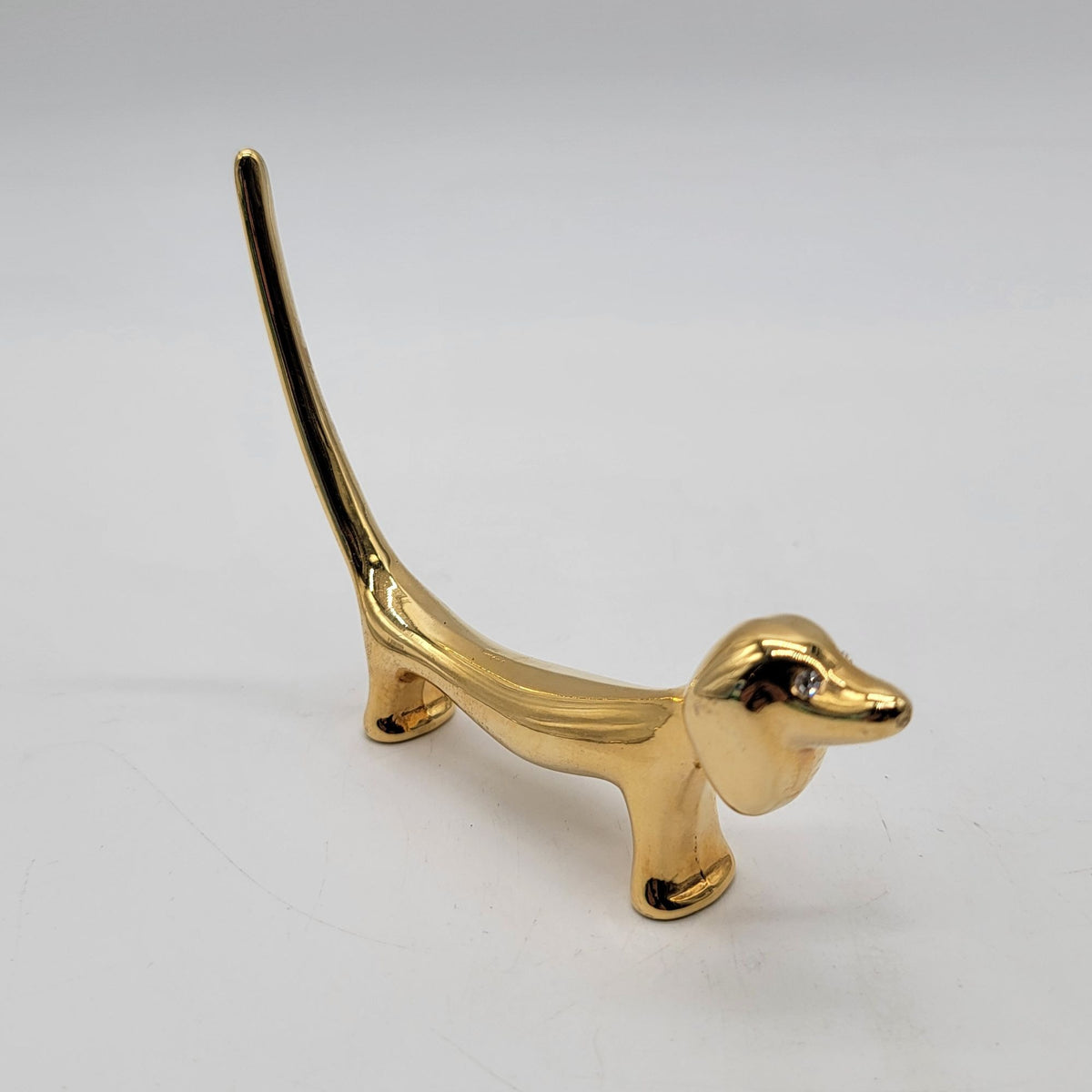 Dachshund Ring Holder With Rhinestone Eyes
