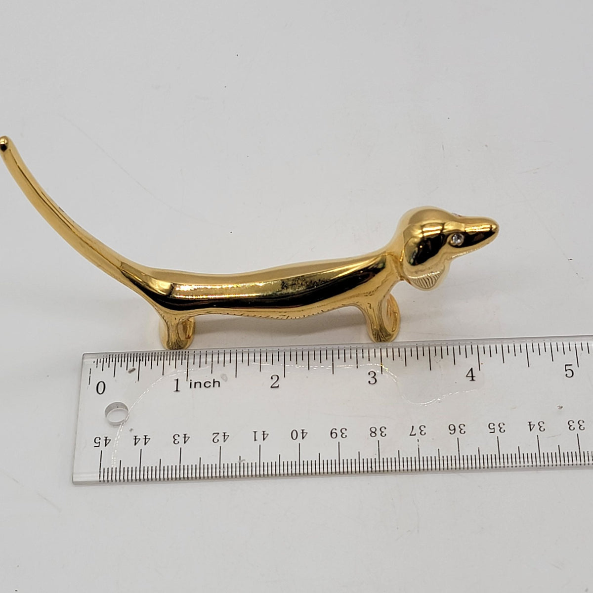 Dachshund Ring Holder With Rhinestone Eyes