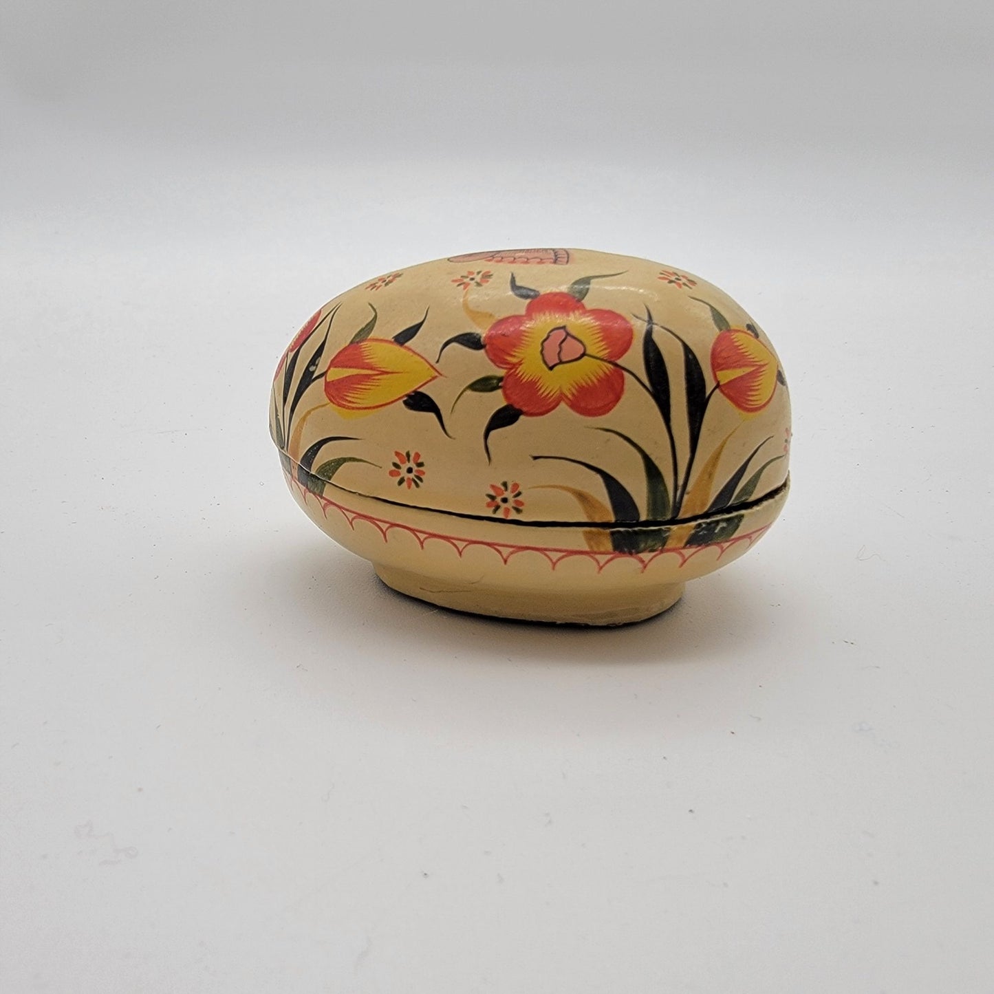 Kashmir Hand Painted Butterfly Lacquered Egg Trinket Box