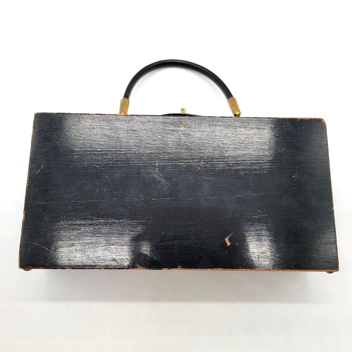 MCM 1960s Handpainted Wooden Box Bejeweled Fish Novelty Purse