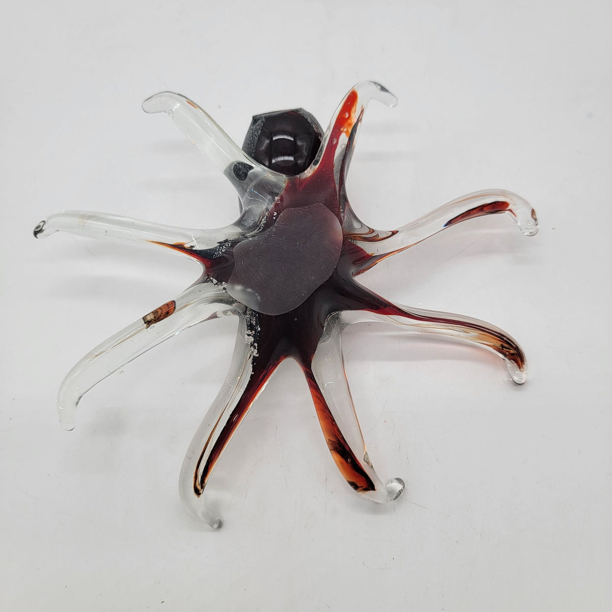 Hand-Blown Octopus Art Glass Figurine Silver Aventurine