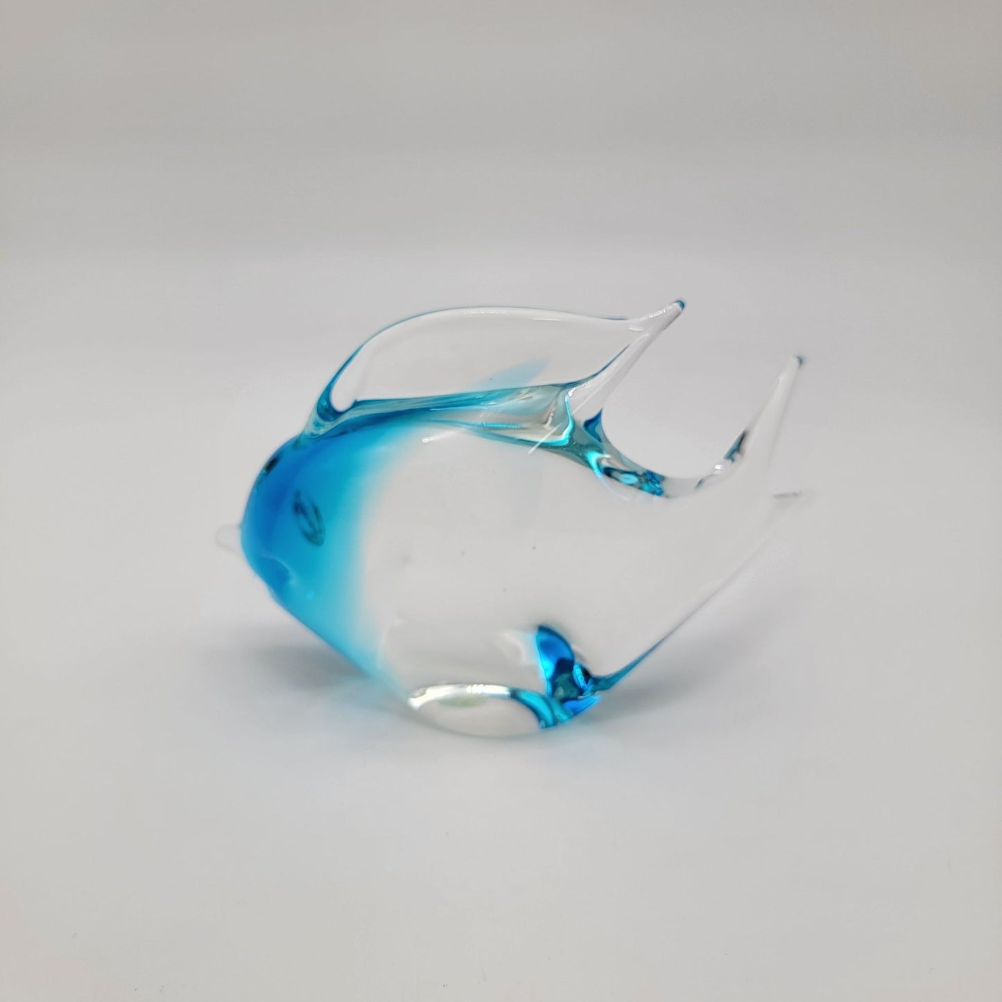 Vintage Oggetti Murano Sommerso Blue Glass Fish Sculpture