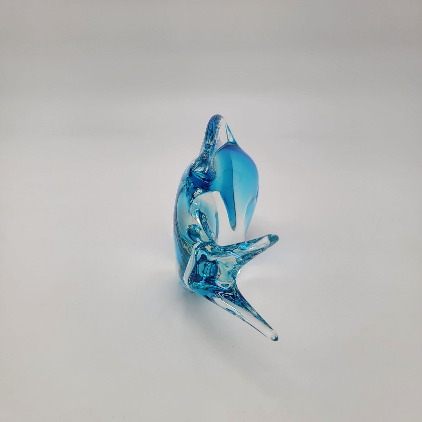 Vintage Oggetti Murano Sommerso Blue Glass Fish Sculpture