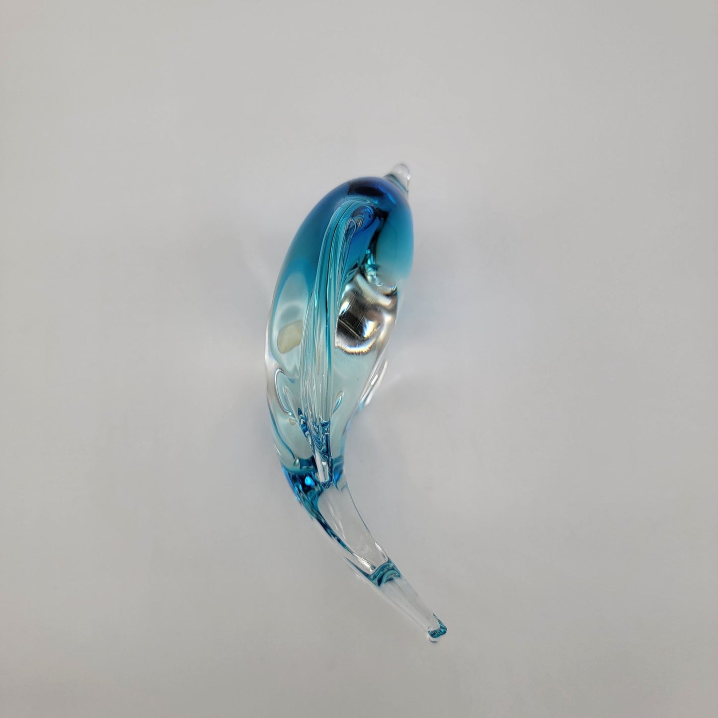 Vintage Oggetti Murano Sommerso Blue Glass Fish Sculpture
