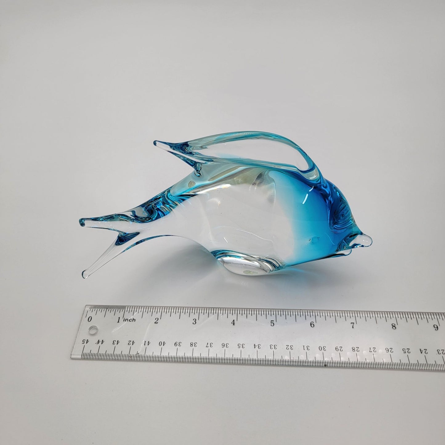 Vintage Oggetti Murano Sommerso Blue Glass Fish Sculpture