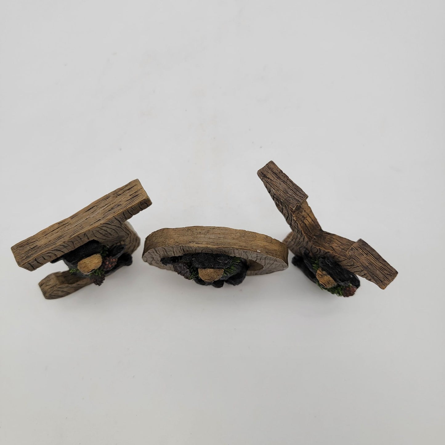 Rustic Woodland Black Bear "JOY" Figurine Set