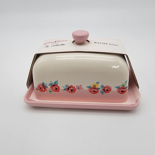 Cath Kidston Pink Roses Butter Dish NEW