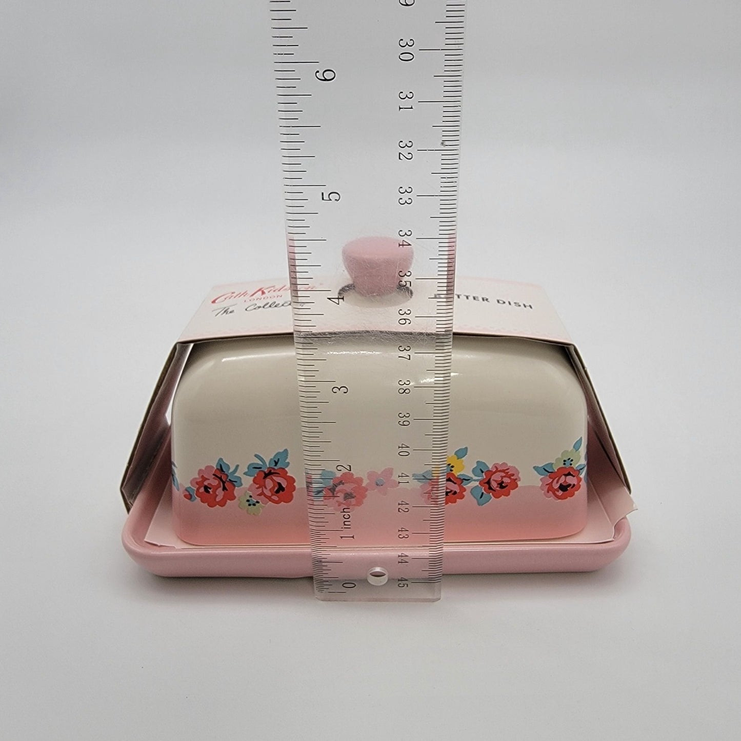 Cath Kidston Pink Roses Butter Dish NEW