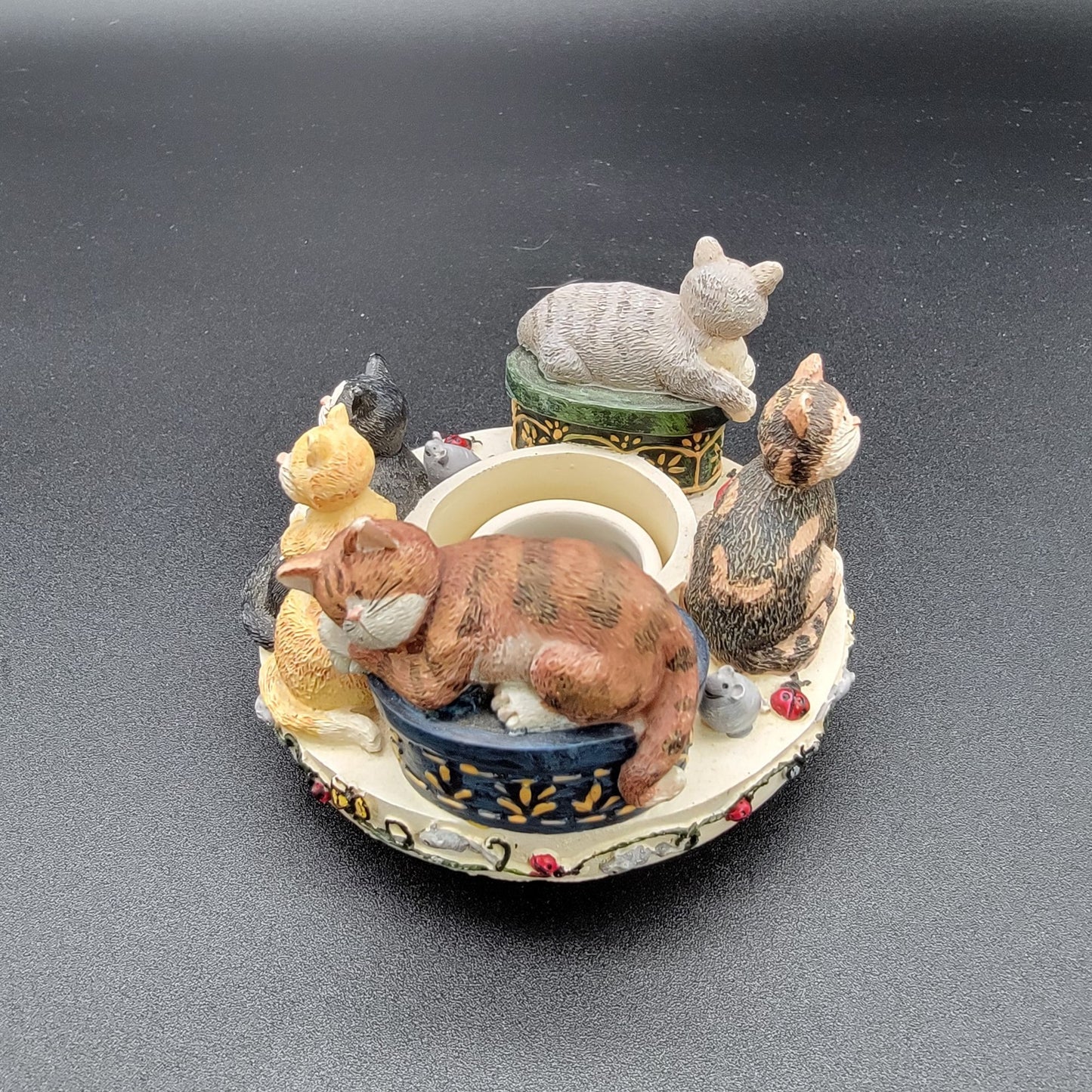 Vintage Deb Strain Candle Capper Cats  Jar Topper