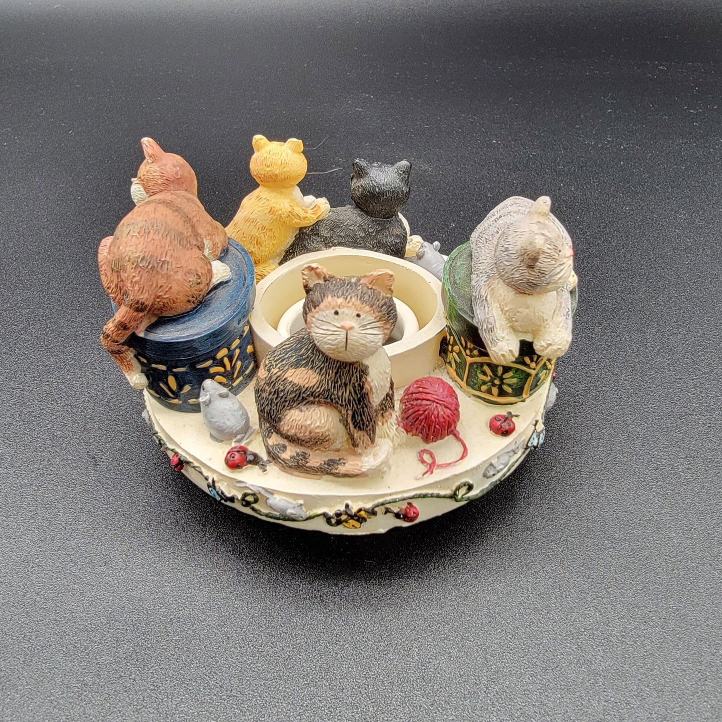 Vintage Deb Strain Candle Capper Cats  Jar Topper