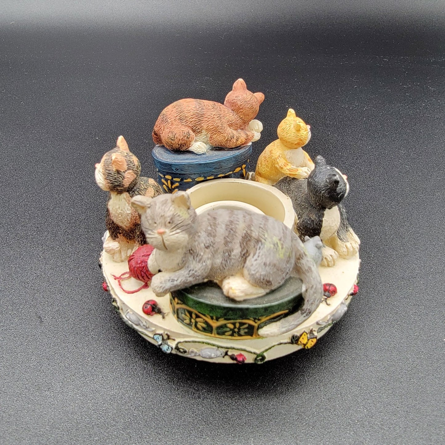Vintage Deb Strain Candle Capper Cats  Jar Topper